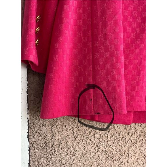 Vintage Louis Feraud Virgin Wool 2 Piece Blazer And Skirt - Size 10 - Pink - Picture 10 of 16
